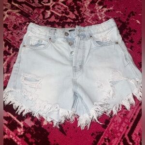 Wild Fable Light Blue Frayed Jean Shorts